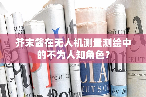 芥末酱在无人机测量测绘中的不为人知角色？