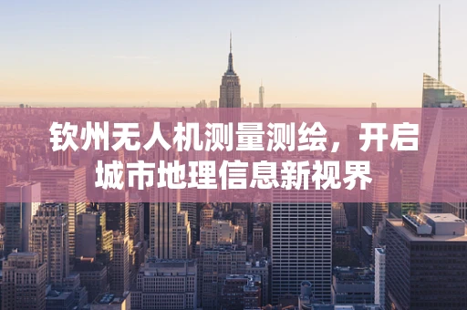 钦州无人机测量测绘，开启城市地理信息新视界