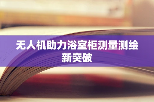 无人机助力浴室柜测量测绘新突破