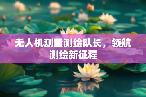 无人机测量测绘队长，领航测绘新征程