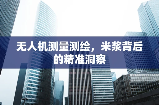 无人机测量测绘，米浆背后的精准洞察