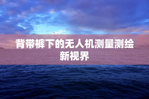 背带裤下的无人机测量测绘新视界