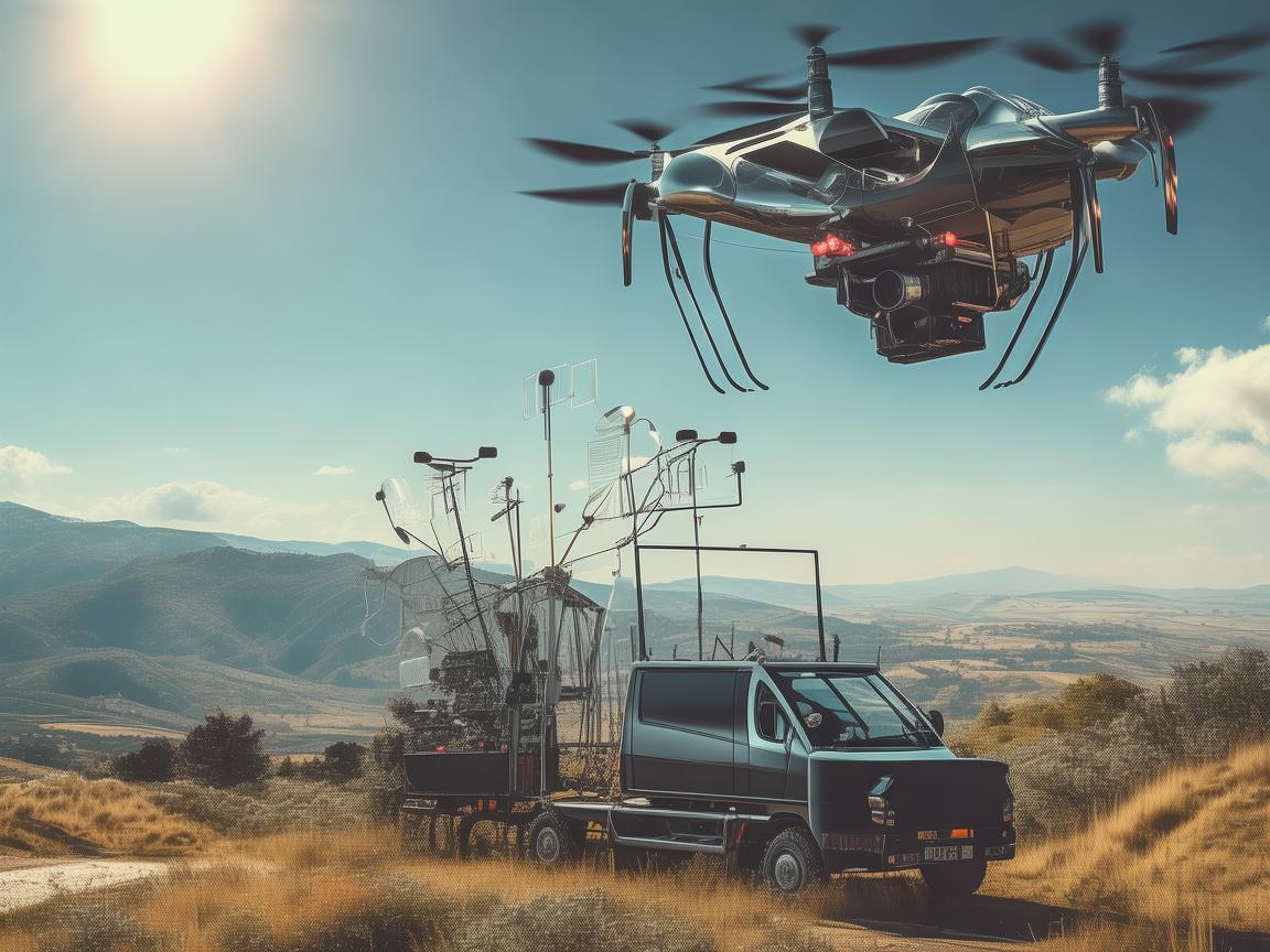 无人机测量测绘与电视转播车协同作业，开启测绘新视野