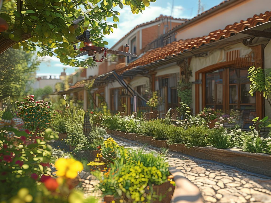 无人机测绘下的咖啡馆别样风情